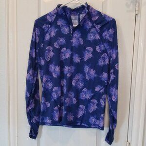 G/Fore Peony Floral Quarter Zip Pullover Size S